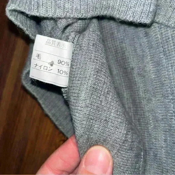 Long-Sleeve Striped Button-Through Wool Sweater Polo Golden Eagle Brand Size L - Picture 12 of 12